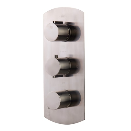 Alfi Brand Brshd Nckl Concealed 4-Way Thermostatic Valve Shower Mixer W/Rnd Knobs AB4101-BN
